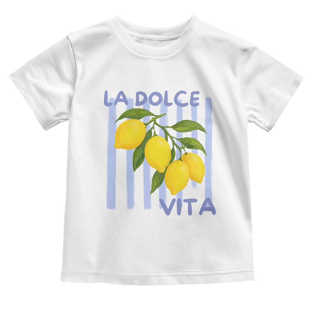 La Dolce Vita Lemon Italian Summer Toddler T Shirt Blue Striped