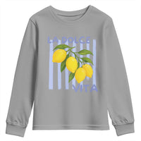 La Dolce Vita Lemon Italian Summer Youth Sweatshirt Blue Striped