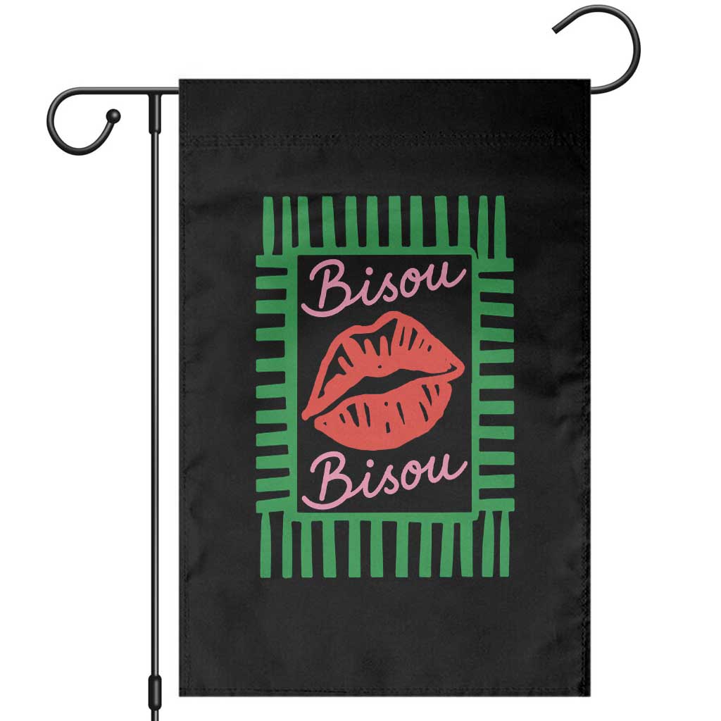 French Bisous Paris Vacation Retro Summer Vibes Garden Flag