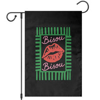 French Bisous Paris Vacation Retro Summer Vibes Garden Flag