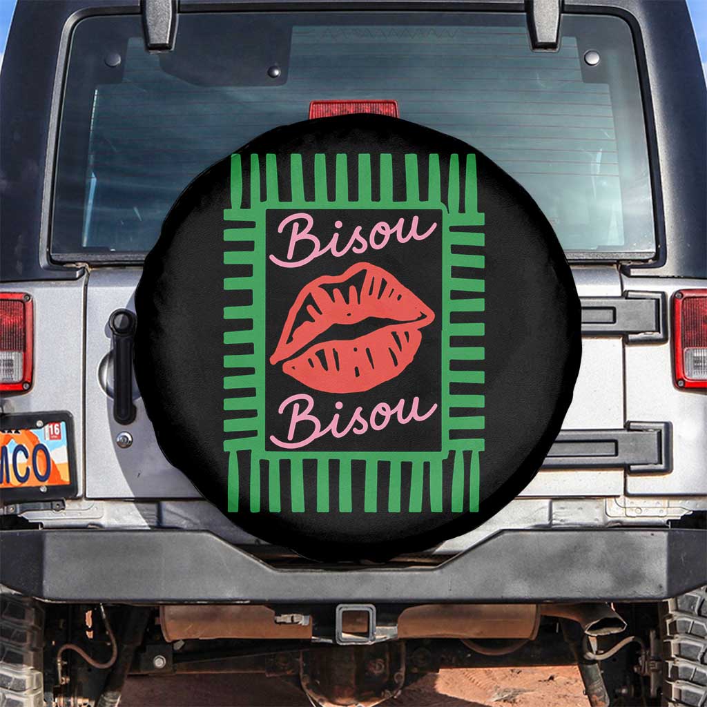 French Bisous Paris Vacation Retro Summer Vibes Spare Tire Cover