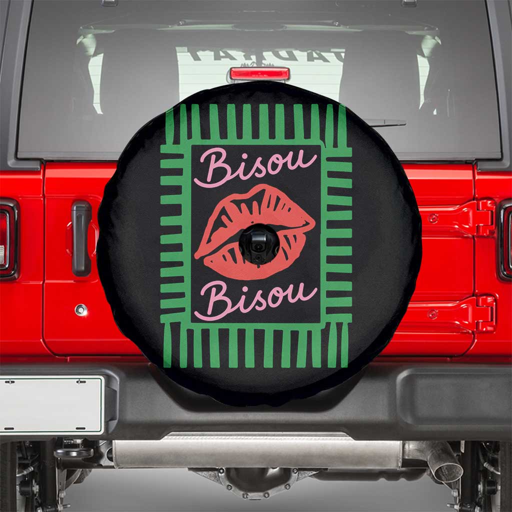 French Bisous Paris Vacation Retro Summer Vibes Spare Tire Cover