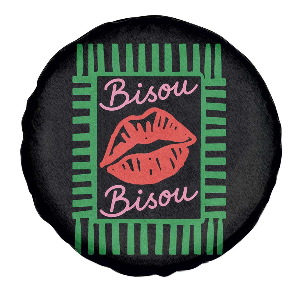 French Bisous Paris Vacation Retro Summer Vibes Spare Tire Cover