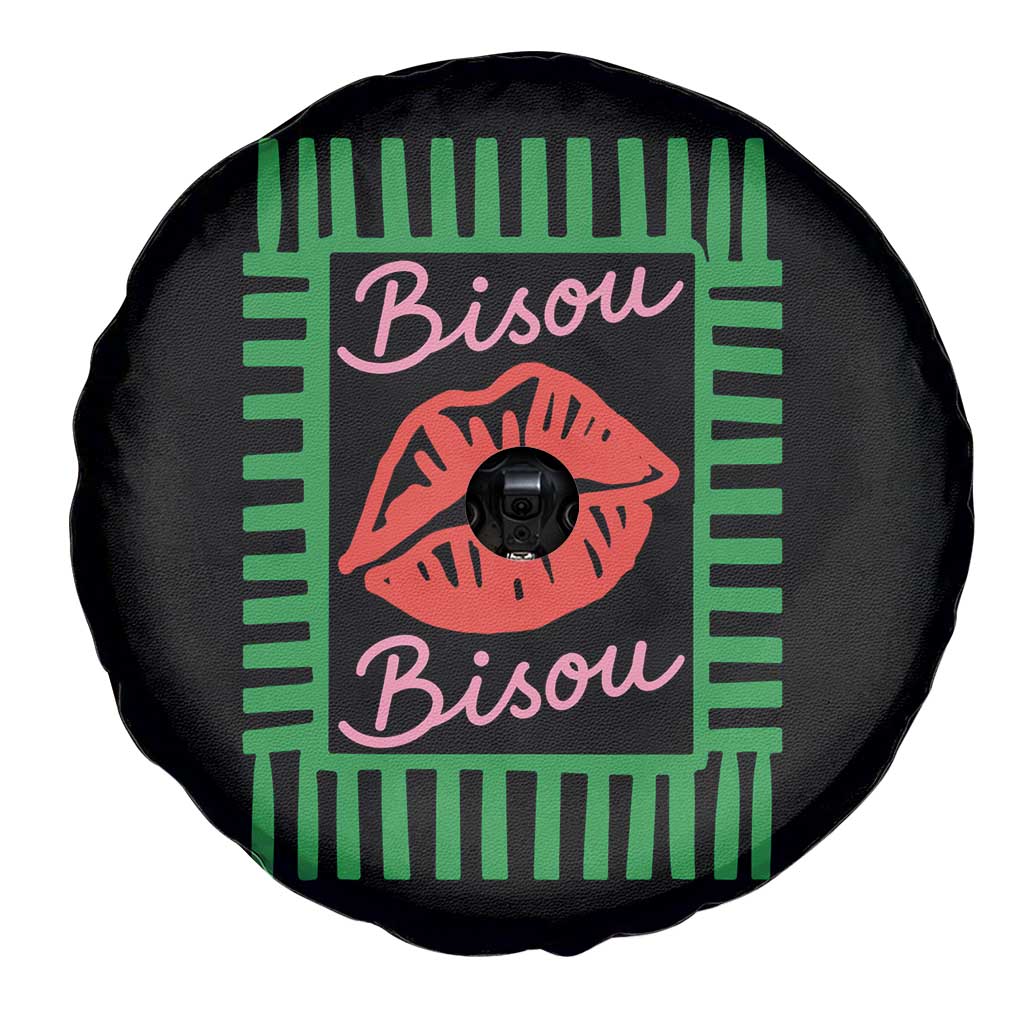 French Bisous Paris Vacation Retro Summer Vibes Spare Tire Cover