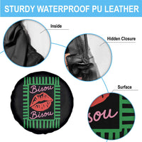 French Bisous Paris Vacation Retro Summer Vibes Spare Tire Cover