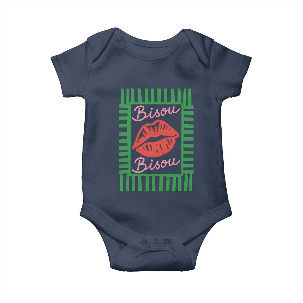 French Bisous Paris Vacation Retro Summer Vibes Baby Onesie