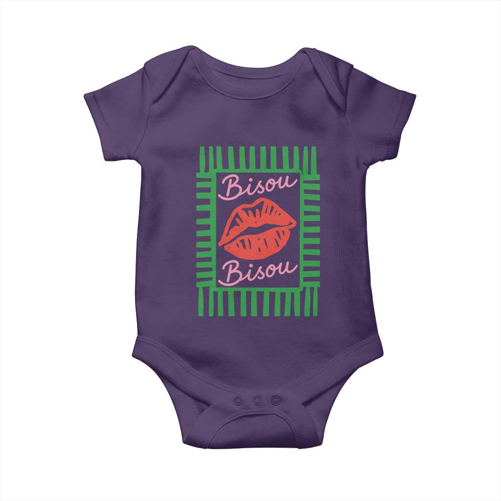 French Bisous Paris Vacation Retro Summer Vibes Baby Onesie