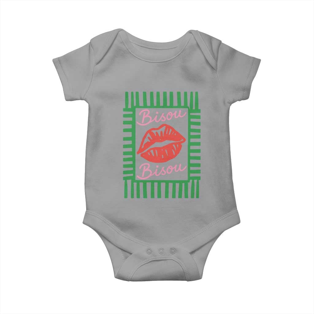 French Bisous Paris Vacation Retro Summer Vibes Baby Onesie