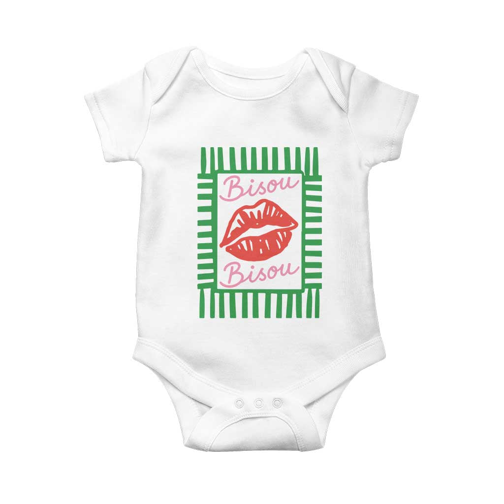 French Bisous Paris Vacation Retro Summer Vibes Baby Onesie