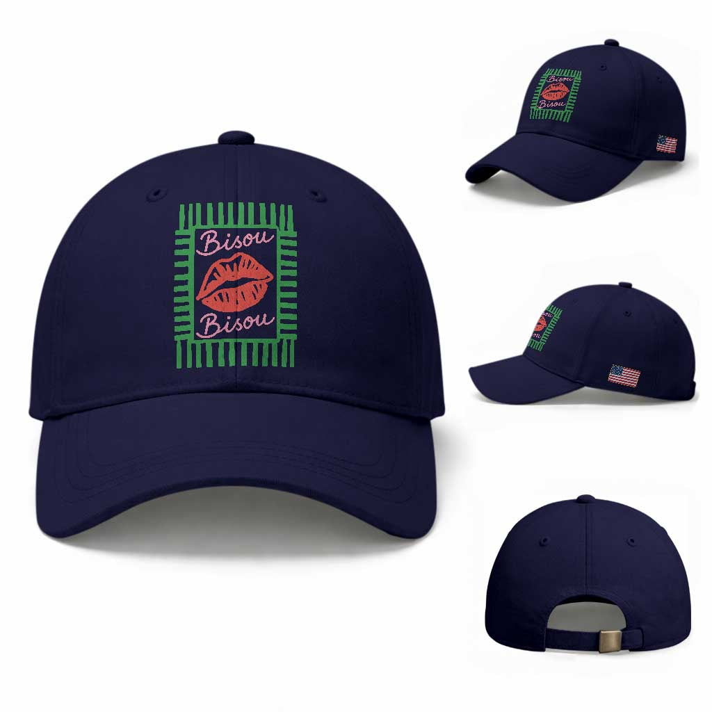 French Bisous Paris Vacation Retro Summer Vibes Baseball Cap