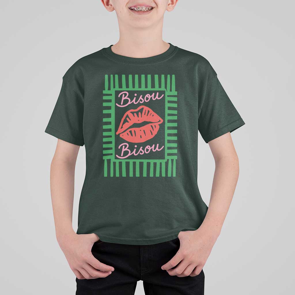 French Bisous Paris Vacation Retro Summer Vibes T Shirt For Kid
