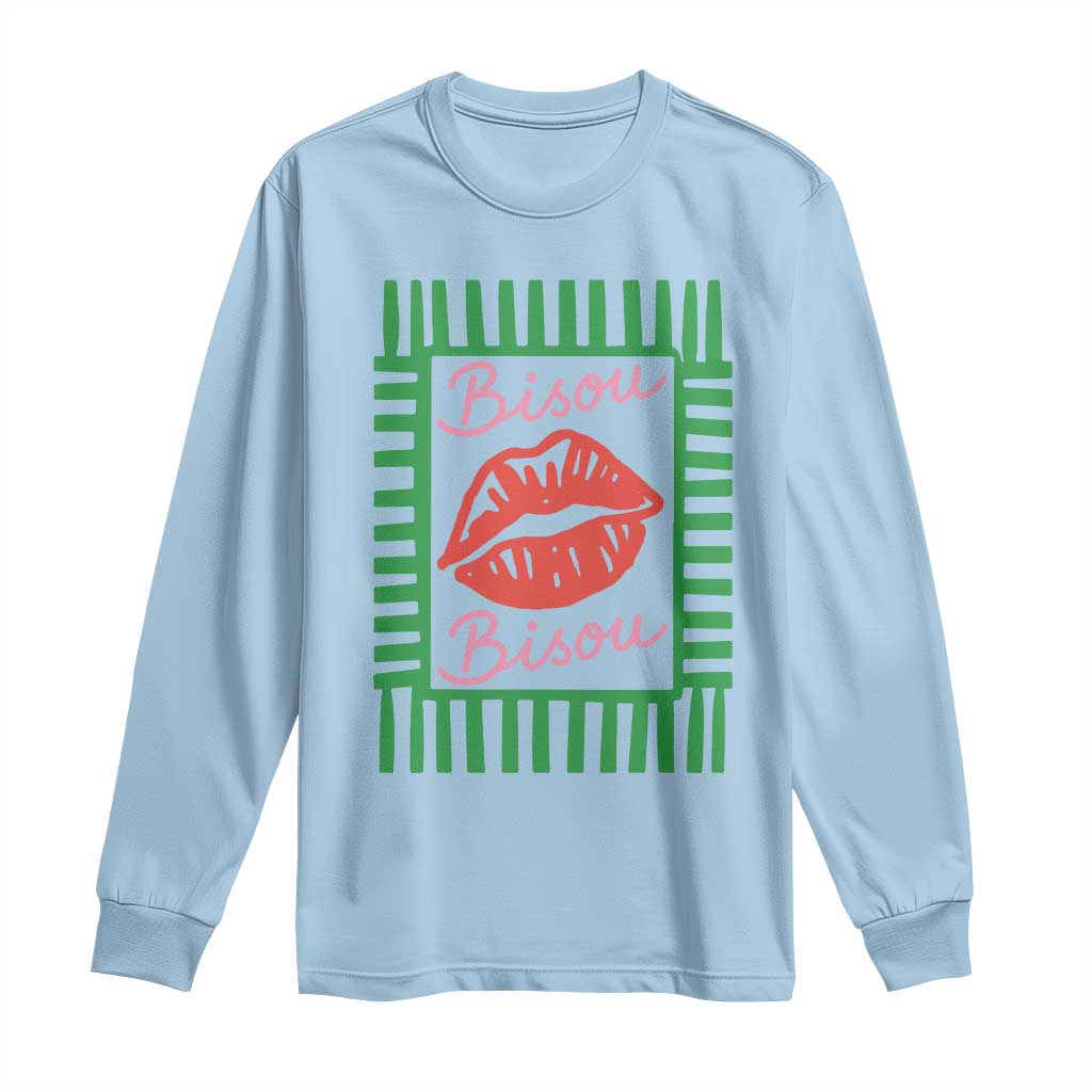 French Bisous Paris Vacation Retro Summer Vibes Long Sleeve Shirt
