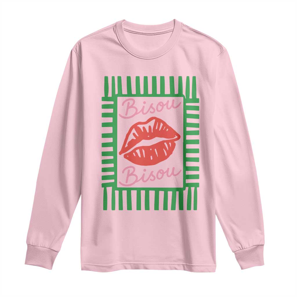 French Bisous Paris Vacation Retro Summer Vibes Long Sleeve Shirt