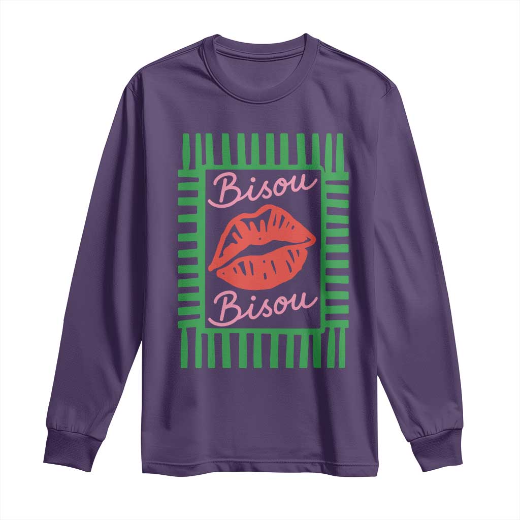 French Bisous Paris Vacation Retro Summer Vibes Long Sleeve Shirt