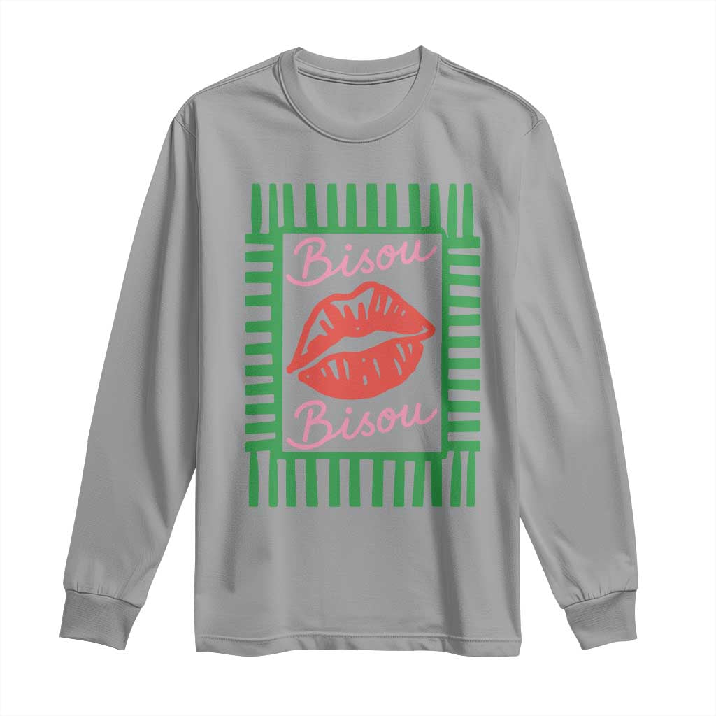 French Bisous Paris Vacation Retro Summer Vibes Long Sleeve Shirt