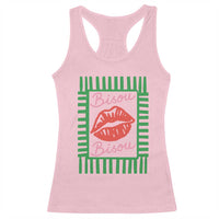 French Bisous Paris Vacation Retro Summer Vibes Racerback Tank Top