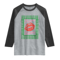 French Bisous Paris Vacation Retro Summer Vibes Raglan Shirt