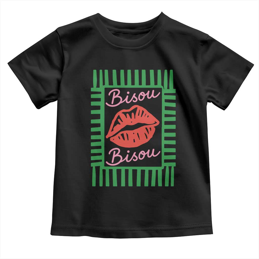 French Bisous Paris Vacation Retro Summer Vibes Toddler T Shirt