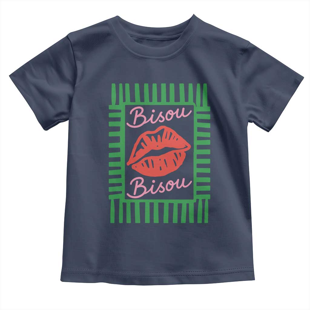 French Bisous Paris Vacation Retro Summer Vibes Toddler T Shirt