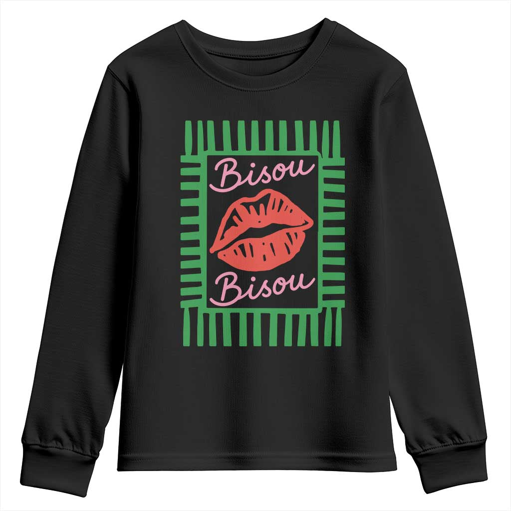 French Bisous Paris Vacation Retro Summer Vibes Youth Sweatshirt