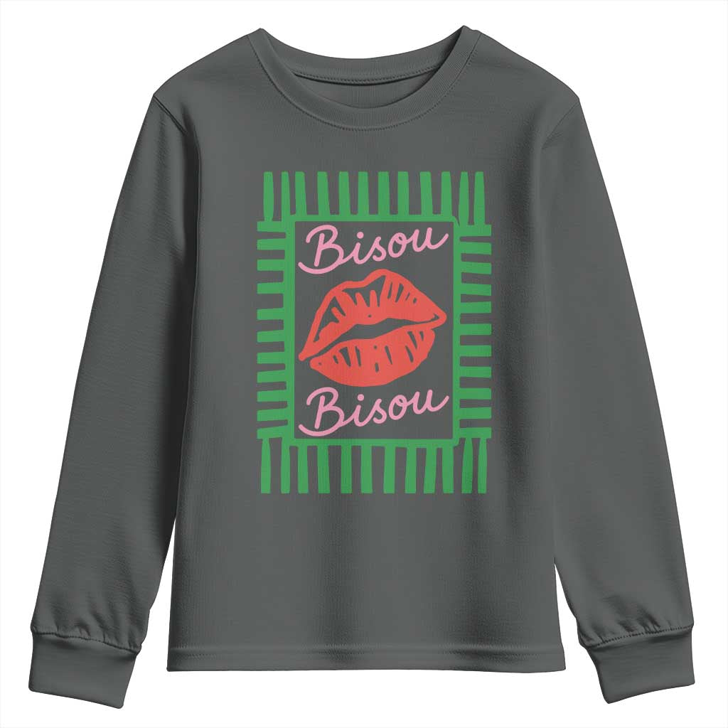 French Bisous Paris Vacation Retro Summer Vibes Youth Sweatshirt