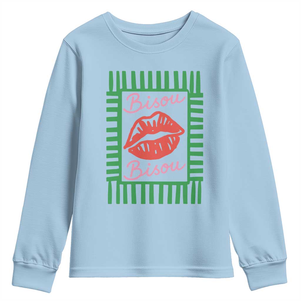French Bisous Paris Vacation Retro Summer Vibes Youth Sweatshirt