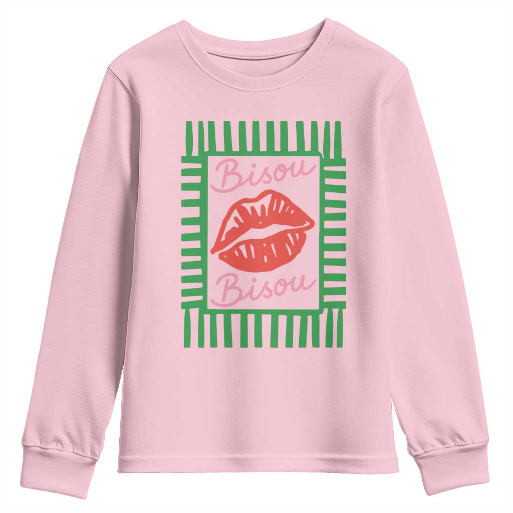 French Bisous Paris Vacation Retro Summer Vibes Youth Sweatshirt
