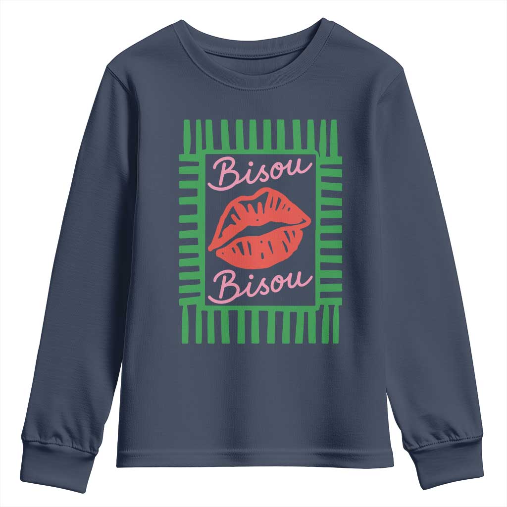 French Bisous Paris Vacation Retro Summer Vibes Youth Sweatshirt