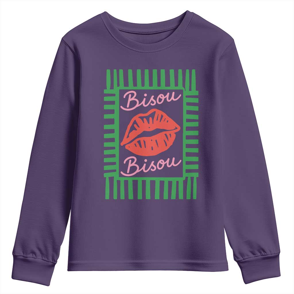 French Bisous Paris Vacation Retro Summer Vibes Youth Sweatshirt