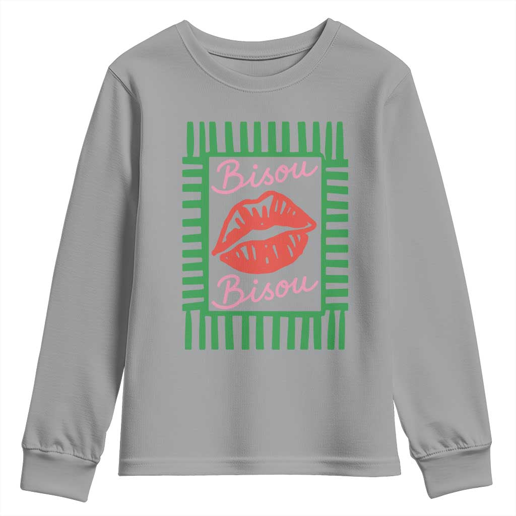 French Bisous Paris Vacation Retro Summer Vibes Youth Sweatshirt