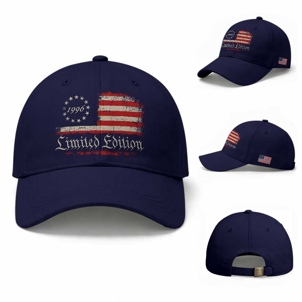 30th Birthday 1996 Limited Edition Baseball Cap Gifts for 30 Years Old Vintage American Flag