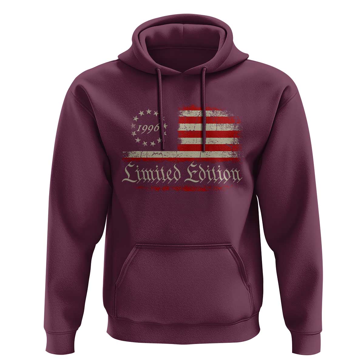 30th Birthday 1996 Limited Edition Hoodie Gifts for 30 Years Old Vintage American Flag