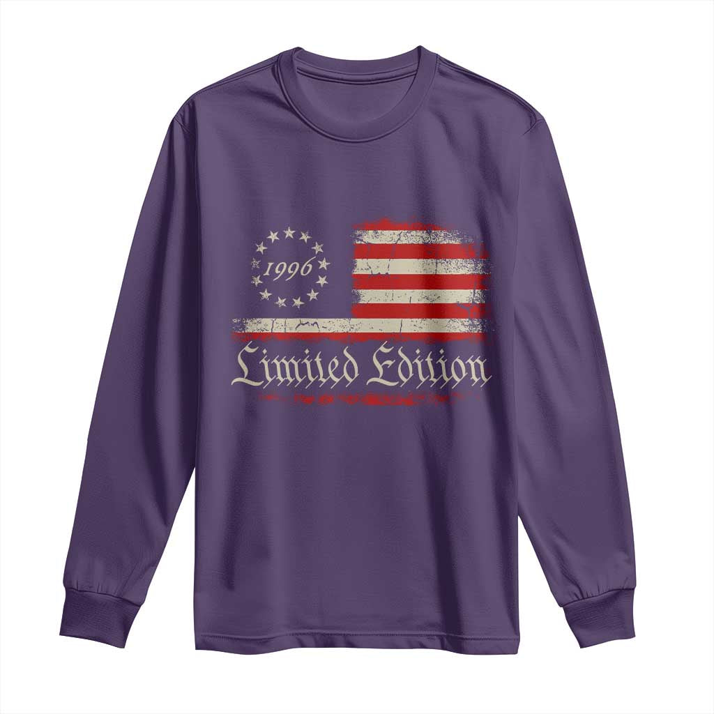 30th Birthday 1996 Limited Edition Long Sleeve Shirt Gifts for 30 Years Old Vintage American Flag