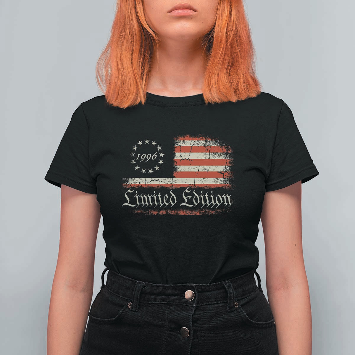 30th Birthday 1996 Limited Edition T Shirt For Women Gifts for 30 Years Old Vintage American Flag