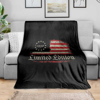 70th Birthday 1956 Limited Edition Throw Blanket Gifts for 70 Years Old Vintage American Flag