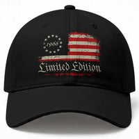 60th Birthday 1966 Limited Edition Baseball Cap Gifts for 60 Years Old Vintage American Flag