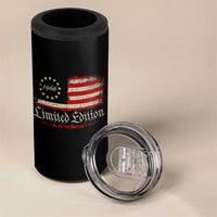 60th Birthday 1966 Limited Edition 4 in 1 Can Cooler Tumbler Gifts for 60 Years Old Vintage American Flag