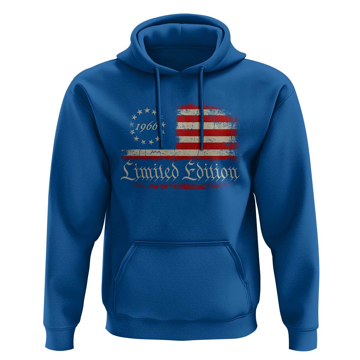 60th Birthday 1966 Limited Edition Hoodie Gifts for 60 Years Old Vintage American Flag