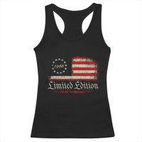 60th Birthday 1966 Limited Edition Racerback Tank Top Gifts for 60 Years Old Vintage American Flag