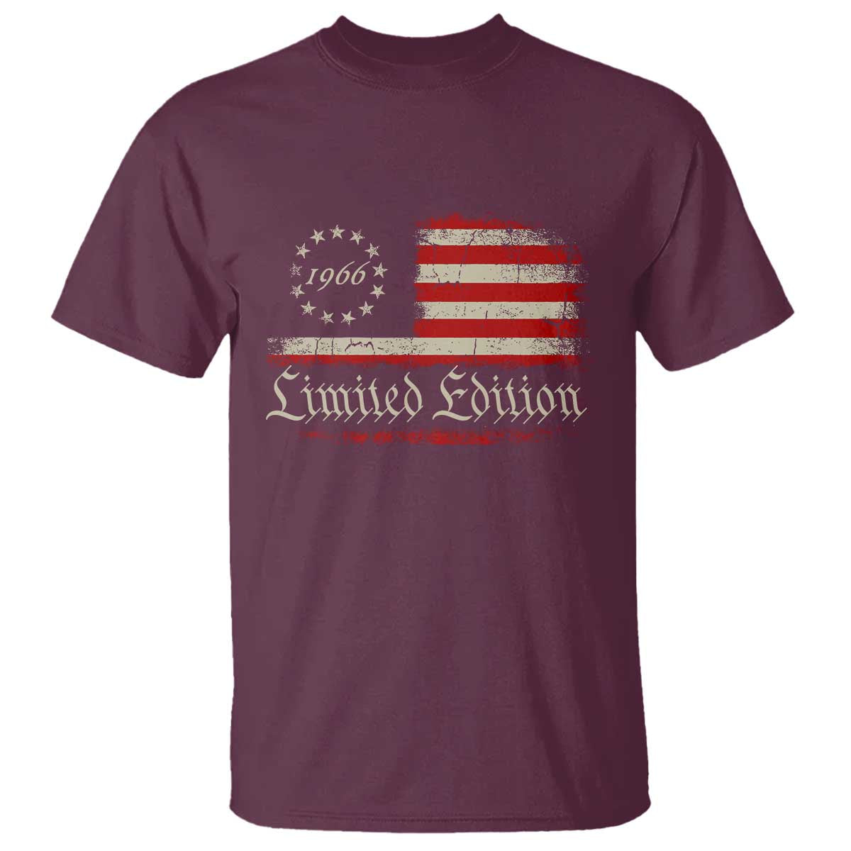 60th Birthday 1966 Limited Edition T Shirt Gifts for 60 Years Old Vintage American Flag