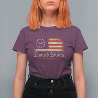 60th Birthday 1966 Limited Edition T Shirt For Women Gifts for 60 Years Old Vintage American Flag