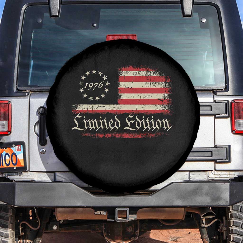 50th Birthday 1976 Limited Edition Spare Tire Cover Gifts for 50 Years Old Vintage American Flag