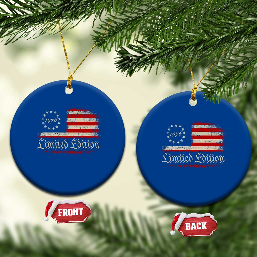 50th Birthday 1976 Limited Edition Ceramic Ornament Gifts for 50 Years Old Vintage American Flag