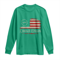 40th Birthday 1986 Limited Edition Long Sleeve Shirt Gifts for 40 Years Old Vintage American Flag