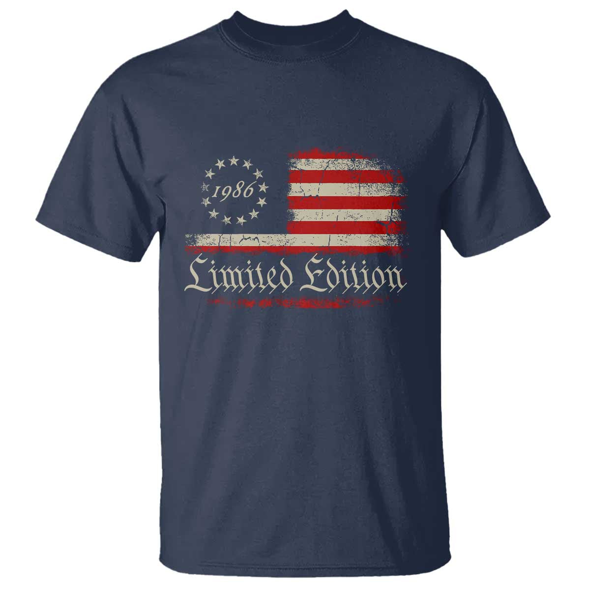 40th Birthday 1986 Limited Edition T Shirt Gifts for 40 Years Old Vintage American Flag