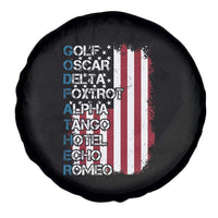 Veteran Dad Uncle Spare Tire Cover Godfather Phonetic Alphabet American Flag