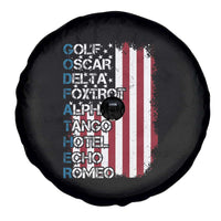 Veteran Dad Uncle Spare Tire Cover Godfather Phonetic Alphabet American Flag