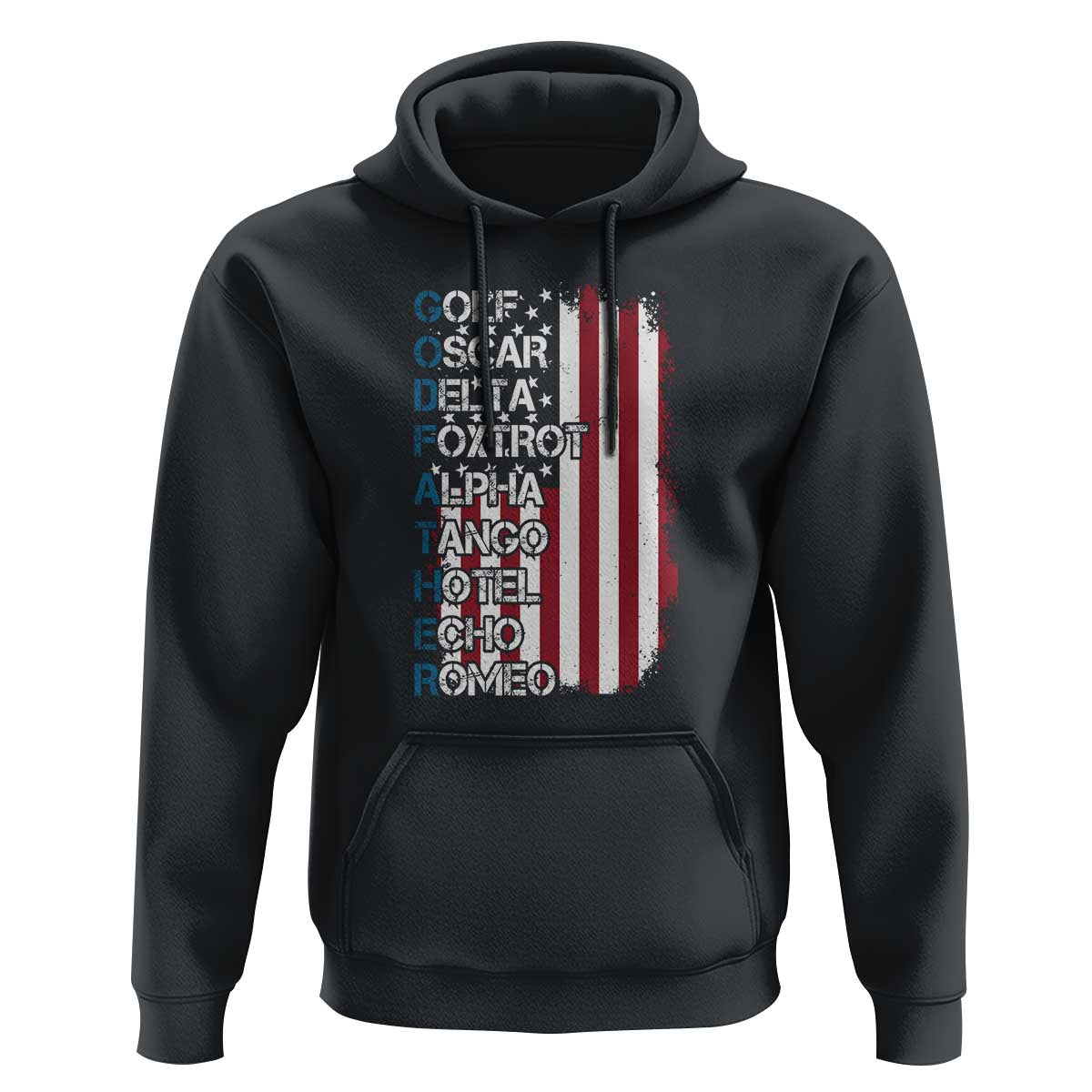 Godfather Hoodie Phonetic Alphabet Veteran Dad Uncle - Wonder Print Shop