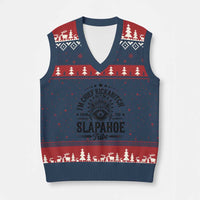 Funny I'm Chief Kickabitch From The Slapahoe Tribe V-Neck Knit Sweater Vest Native American Racoon - Wonder Print Shop