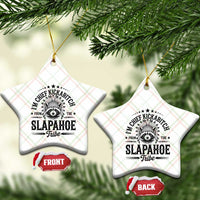Funny I'm Chief Kickabitch From The Slapahoe Tribe Ceramic Ornament Native American Racoon
